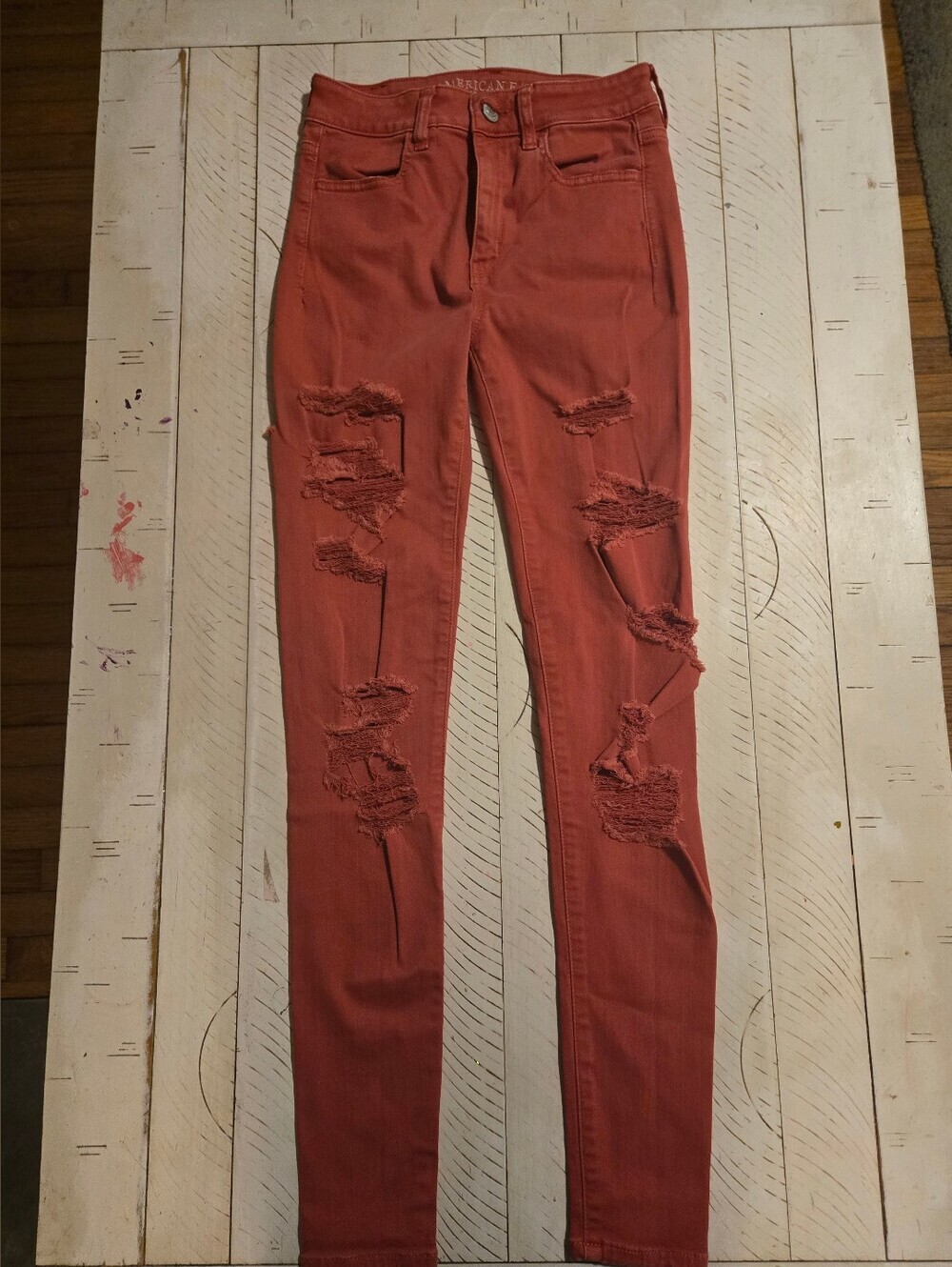 American Eagle Outfitters Coral Stretch Skinny Jeans